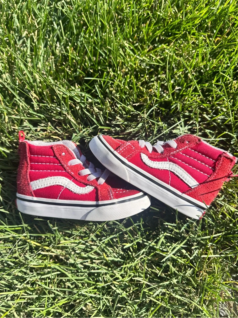 Vans Sk8-Hi Zip Toddler Sneakers Red Size 5